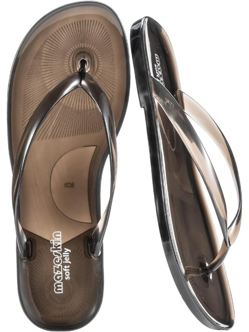 Women's Black Summer Jelly Flip Flops Soft Flexible Casual Thong Flat Sandals